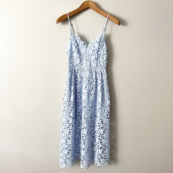 ASTR the Label Lace A-Line Midi Dress in Periwinkle Blue women's size Medium - Picture 2 of 14